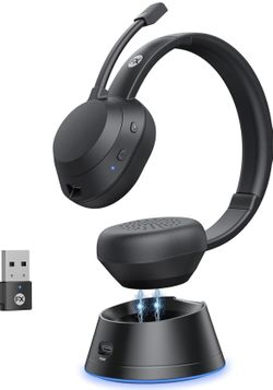 FXWONTY Wireless Headset with Mic for Work 65 Hours Noise Cancelling