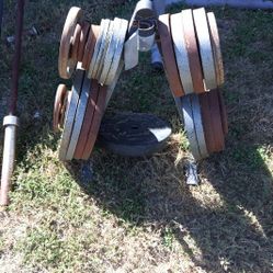 Weights Bars Rack Bench Set 