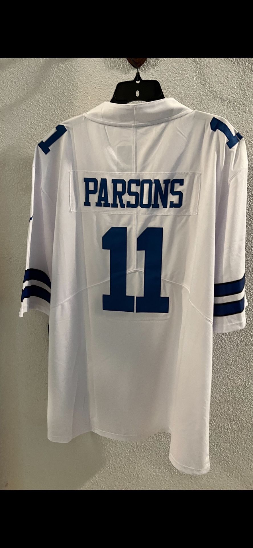 MENS WHITE PARSONS COWBOYS JERSEYS