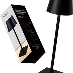 Rechargeable Cordless Led Table Lamp with Touch Control, Stepless Dimming Large Capacity Battery Metal Housing Waterproof Desk Lamp for Home Living Ro
