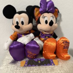 Mickey And Minnie Halloween Themed Plush Dolls
