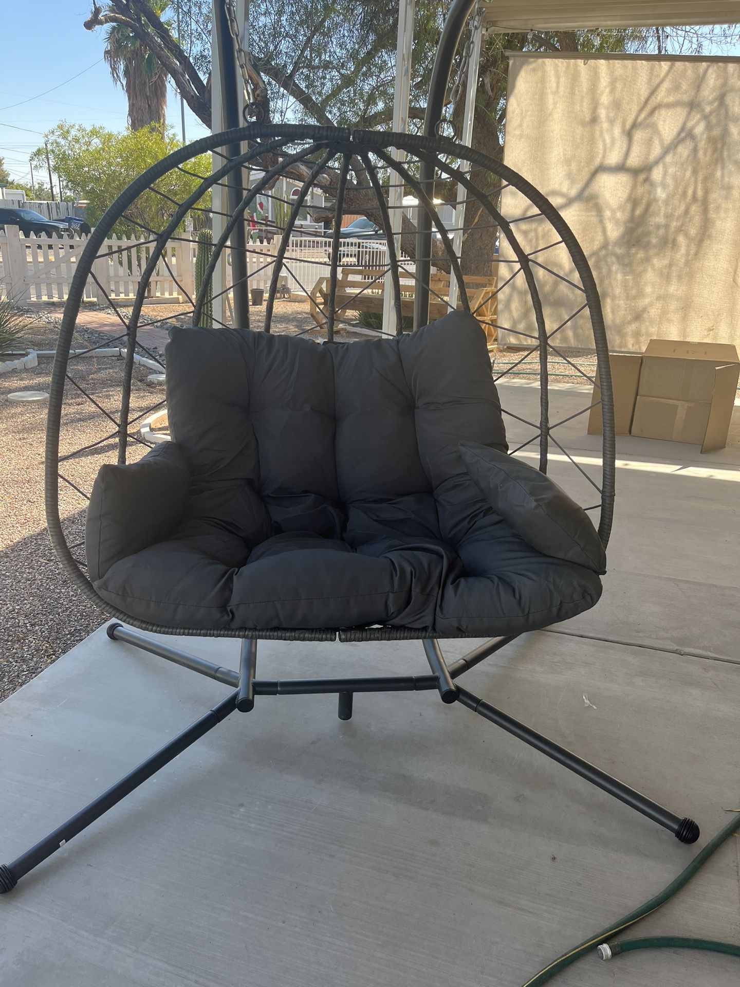 Swing Chair Two Seats Brand New , In Box , Grey, 700 Hundred Capacity