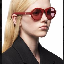 Prada Duple - Round Sunglasses - Ruby Red