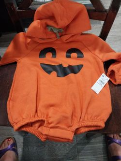 Pumpkin hooded romper