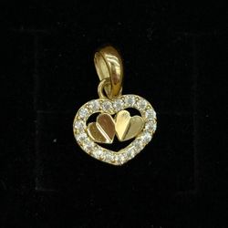 10kt Real Gold Heart-Shaped Pendant