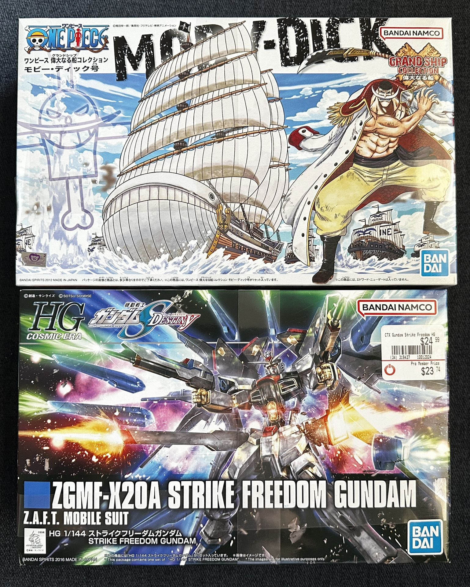 Model Kit Lot of 2! One Piece Moby Dick & Strike Freedom Gundam