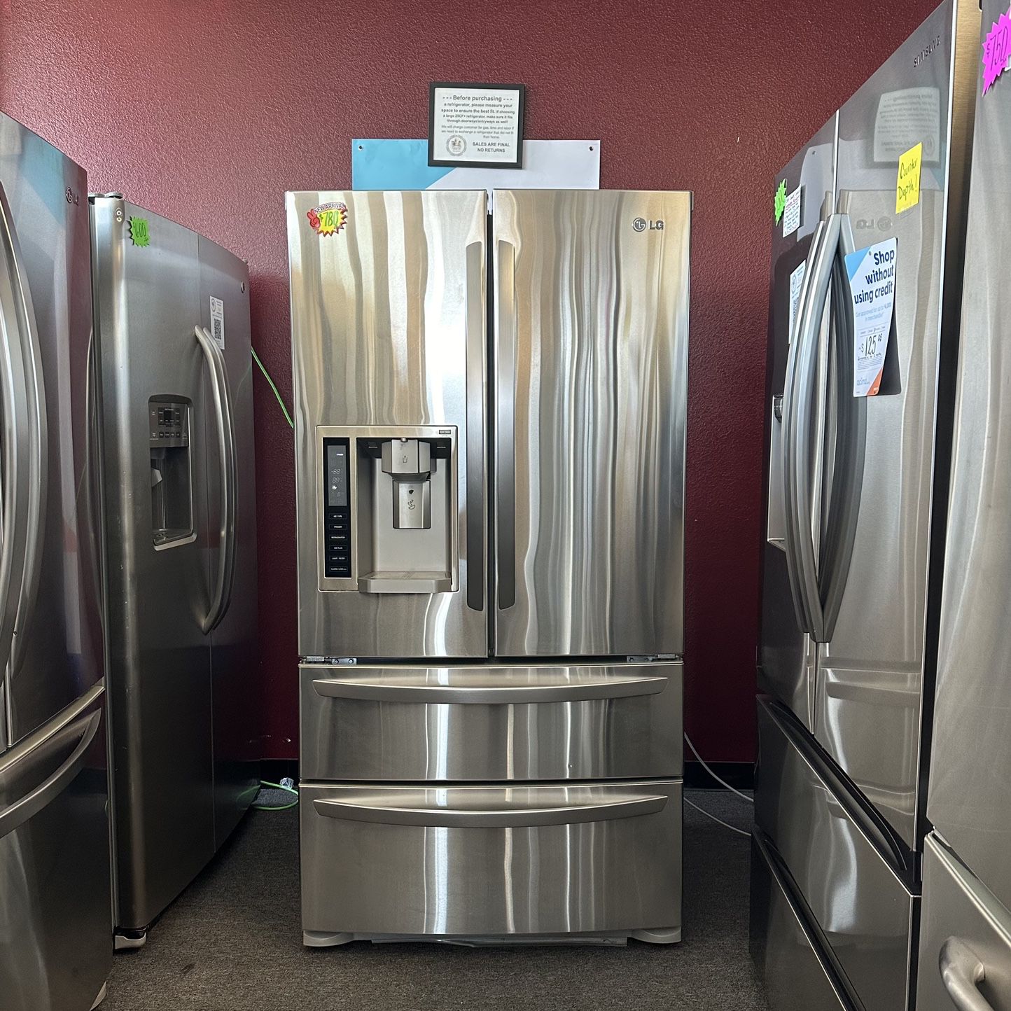 Stainless Steel LG Refrigerator With Dual Freezer Drawers