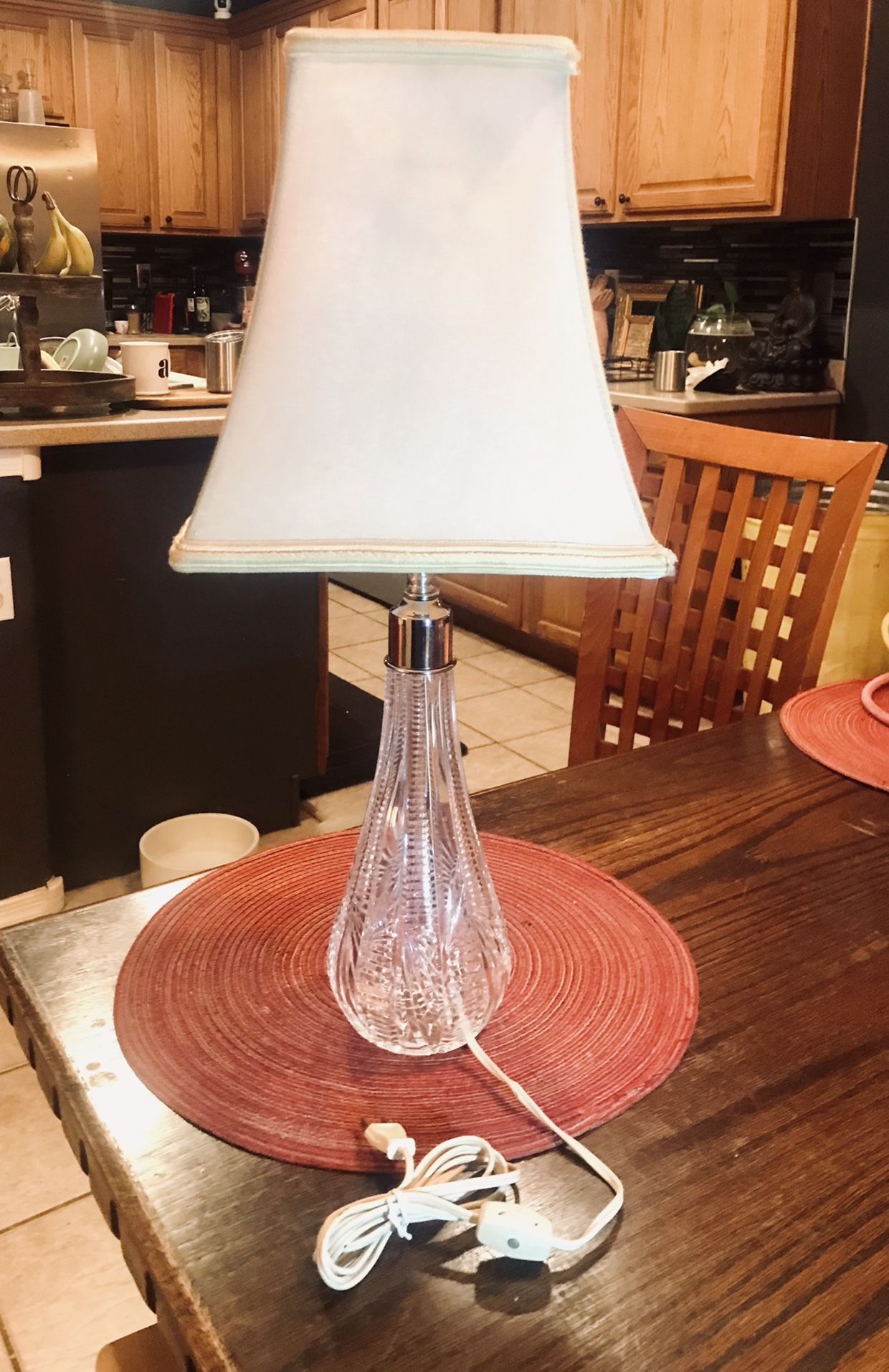 Rare Vintage Waterford Crystal & Silver Lamp, Mouth Blown, Hand Cut No. 472-265 from 1950-60’s (less than 100 in existence) made in Ireland