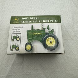 461-PMT Two John Deere Resin Tractor Ceiling Fan & Light Pulls with 6” Chain