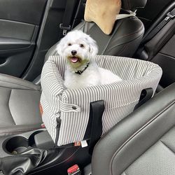 Dog Booster Seat Console Dog Car Seat Car Armrest Dog Seat Center Console Dog Pet Cat Puppy Travel Seat Suitable for Small Dogs Perfect for A Flip-top Thumbnail
