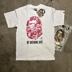 White / Pink Camo Bape Tee