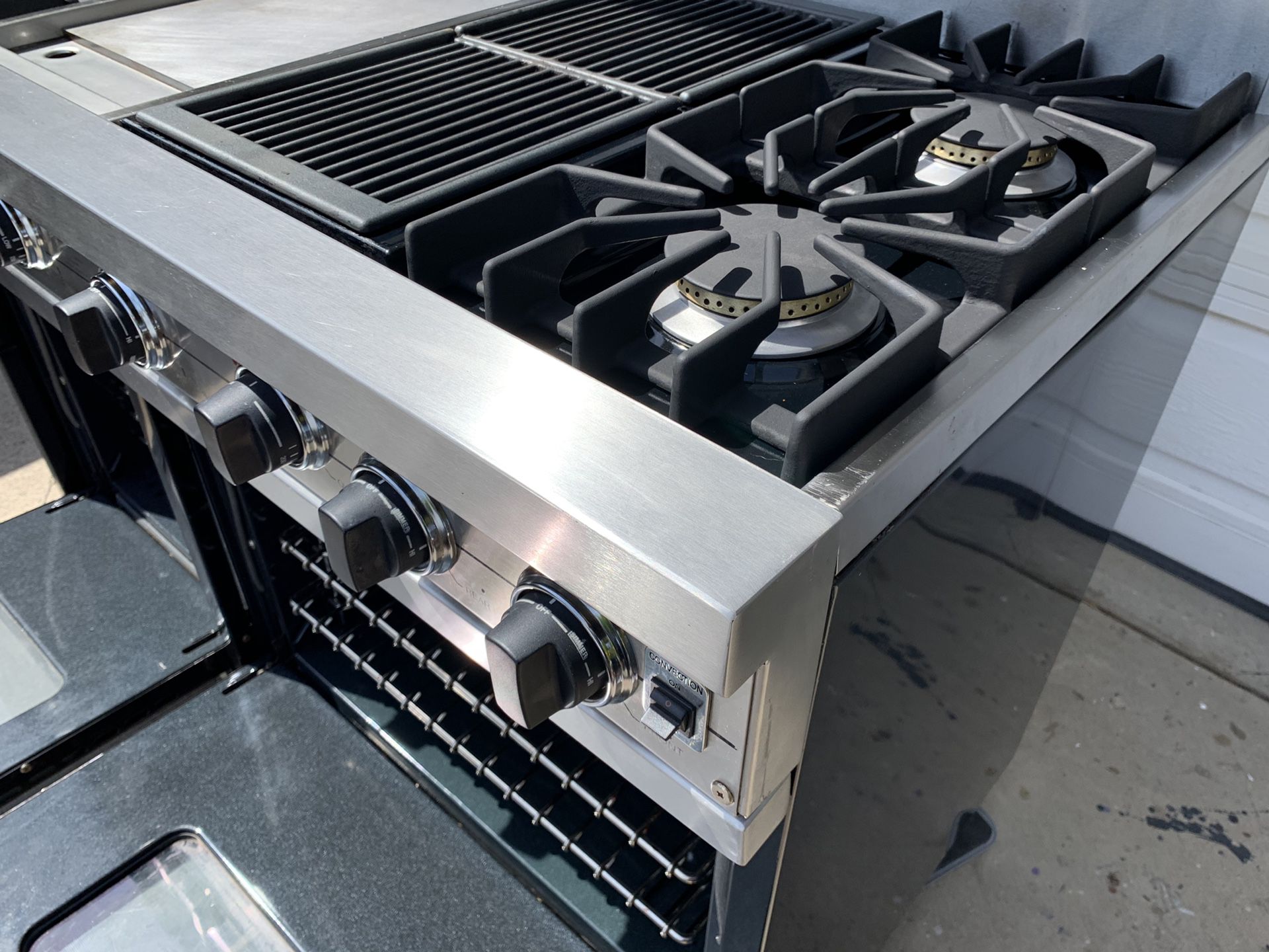 Viking 48” Range with Stainless backsplash 2 oven, 4 burner, grill &  griddle - appliances - by owner - sale - craigslist