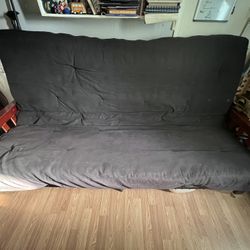 Plush Black Futon