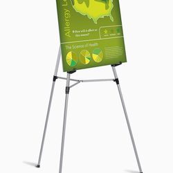 Office Depot Presentation Easel, Silver with Chart Holder, 