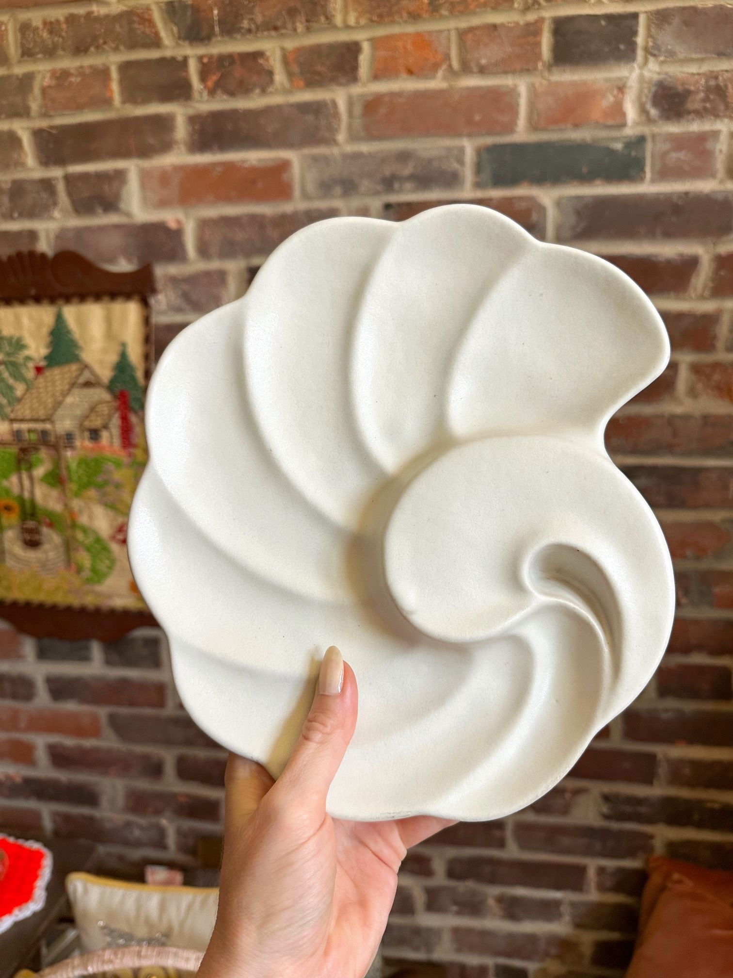 Vintage Van Briggle Shell Art Pottery Plate MCM