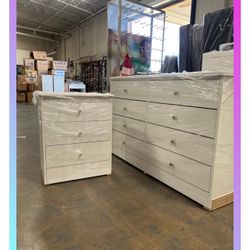 8 drawers dresser and nightstand / Eight drawers dresser and nightstand / Cajoneras