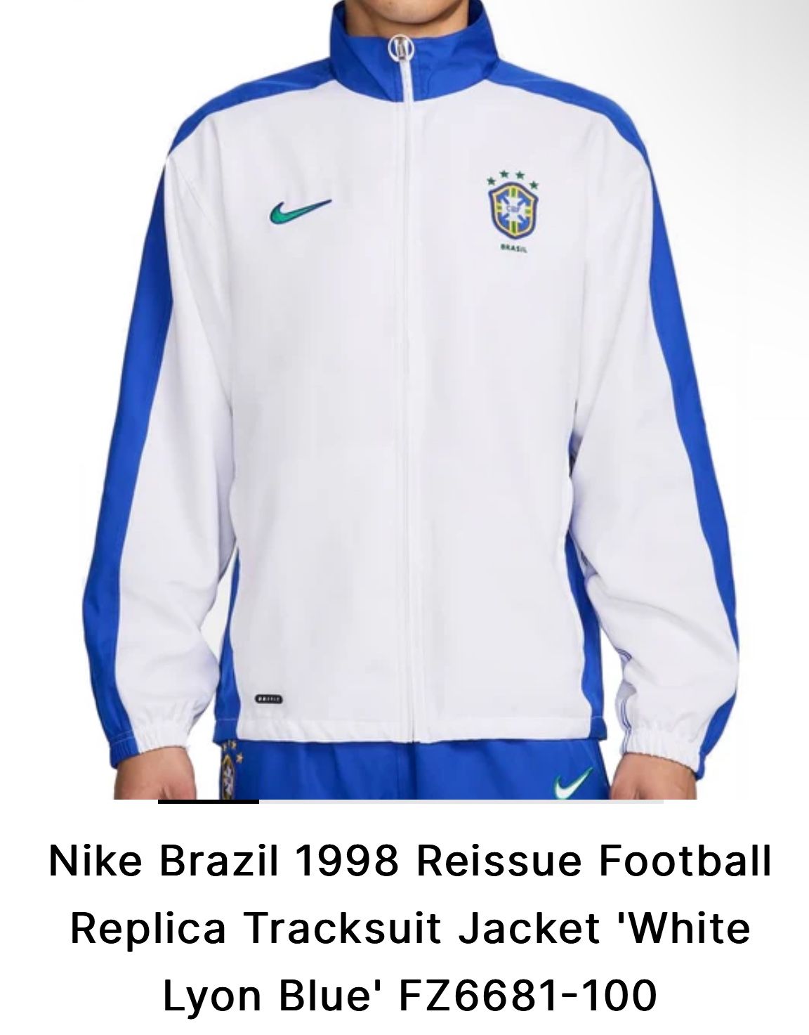 Brazil 1998 Reissue Nike Football Track jacket - Small