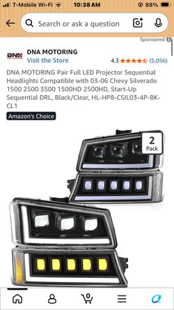 DNA Motoring LED Projector Headlights for Chevy Silverado