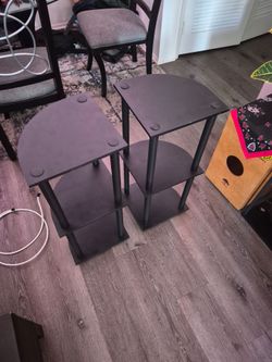 Modern Black Three-tier Corner Accent Table Plant Stand