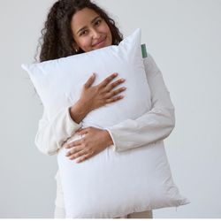 Avocado 100% Certified Organic Bed Pillow with Organic Cotton Shell, Organic Latex & Kapok Fill, Queen 