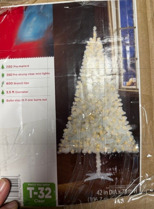 White Christmas tree With Lights