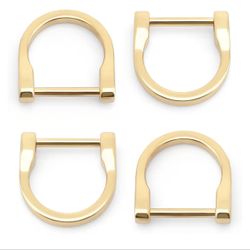 CRAFTMEMORE D-Rings Screw In Shackle Horseshoe D Ring DIY Key Holder Purse Accessories for 1 Inch Strap 4 Pack (Gold)