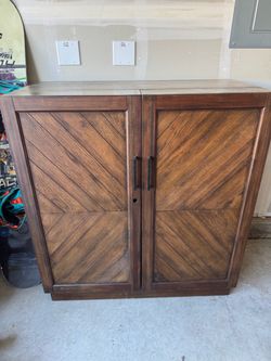 Dark Wood Two-Door Storage Cabinet BAR