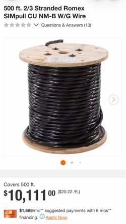 500 ft. 2/3 Stranded Romex SIMpull CU NM-B W/G