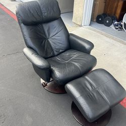 Leather Recliner Chair w/ottoman