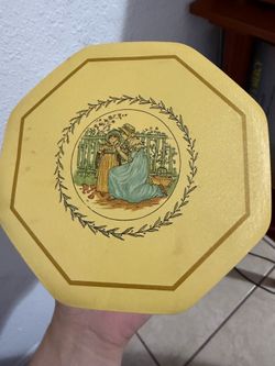 Vintage Kate Greenaway Collection Bristol Ware Tin Canister w/ Lid