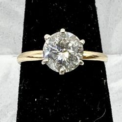 💎 14KT White Gold Natural .1.34CT Round Diamond Engagement Ring