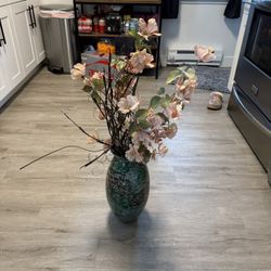 Plastic Vase With Flowers