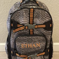 Pottery Barn Rolling Backpack (embroidered Ethan)