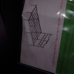 Lighted Metal Platform Bed With Electric Outlets.