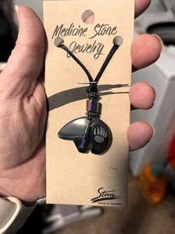 Hematite Momma Bear Necklace