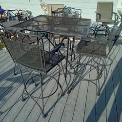 Wrought Iron Tall Table And Chairs