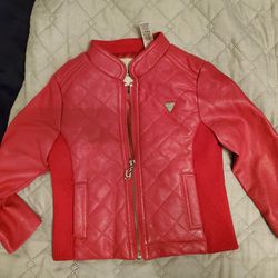 Guess Leather Type Jacket Size 4 And 5-6