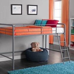 Brand New Modern Metal Twin Size Junior Loft Bunk Bed Frame