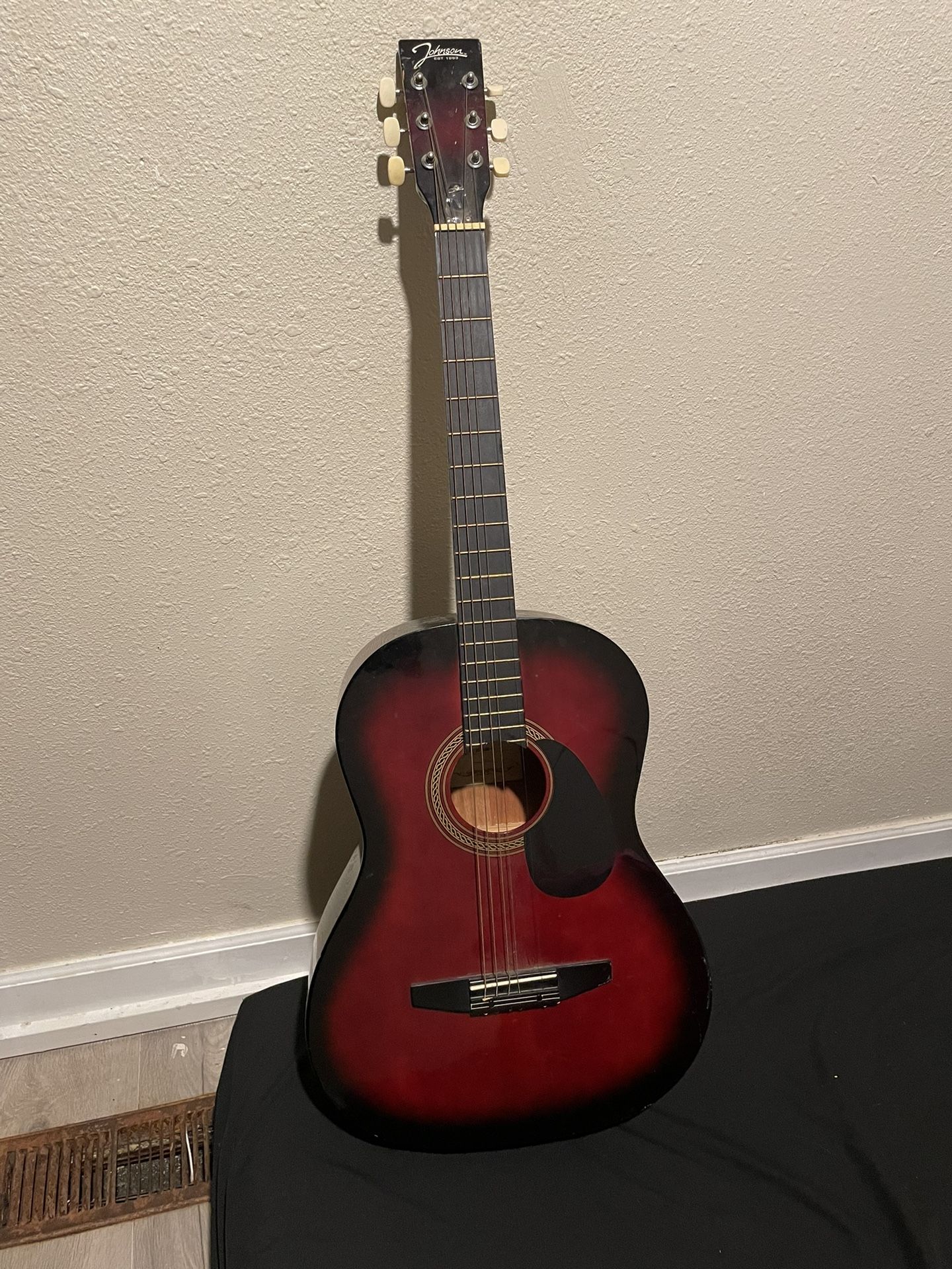 Johnson Acoustic Guitar Red Burst