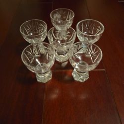 Set of Vintage Cut Crystal Miniature Bud Vases