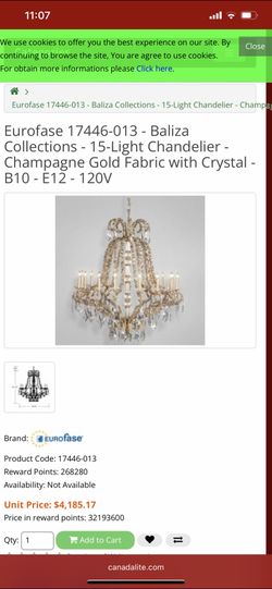Eurofase Baliza Collection 15-Light Gold Leaf Chandelier