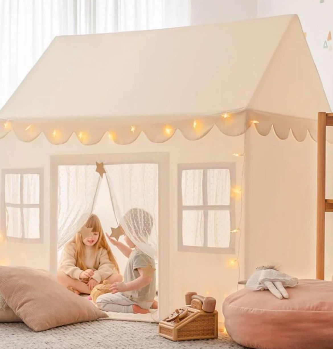 Tiny Land® Natural Cream Playhouse