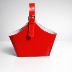 Trendy structured red handbag