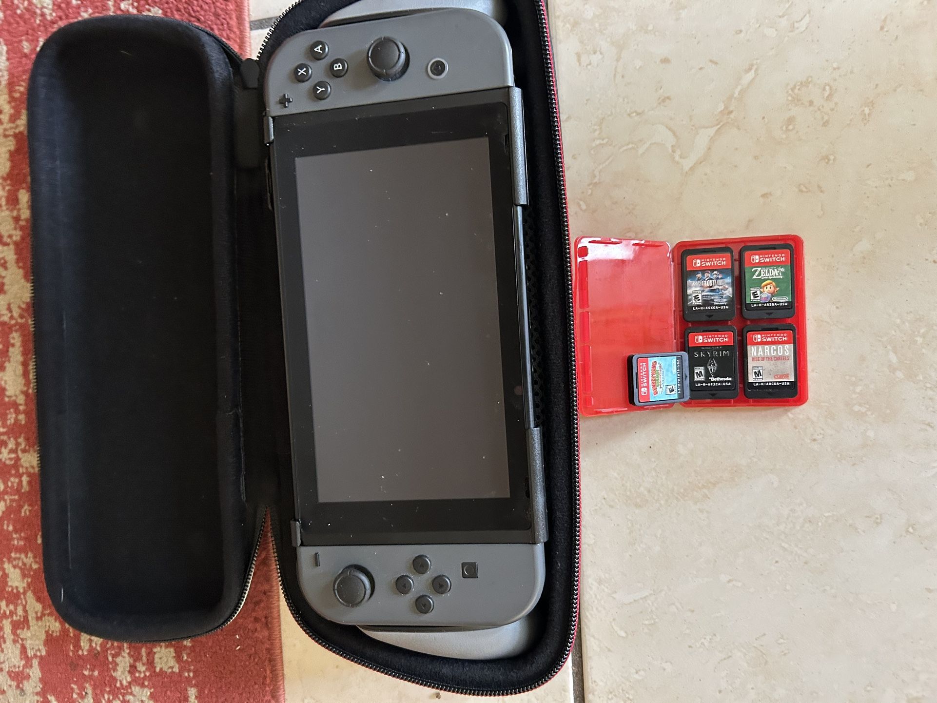 Nintendo Switch With 5 Games And Travel Case Never Been Used