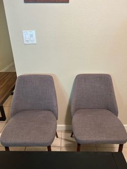 Pair of Modern Grey Dining Chairs