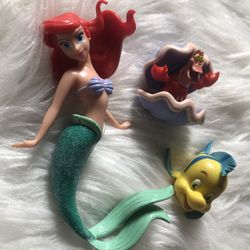 Disney The Little Mermaid Ariel, Flounder and Sebastian vintage toys