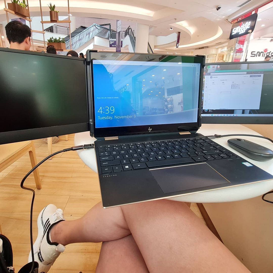OFIYAA P2 12'' Triple Portable Monitor Laptop Monitor Extender Dual Screen