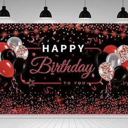 Happy Birthday Photo Backdrop  65x41 inches 