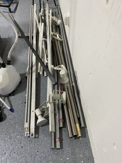 110”-120” (9-10ft ) steel rods and some rail spotlights + racks for sale
