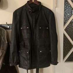 Zara Leather Biker Jacket XL